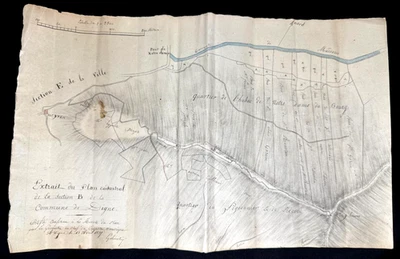 Cadastral Map 1837 - Notre Damme Bridge - Image 1 of 4