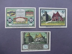 3 Notgeldscheine VISSELHÖVEDE 25, 2 x 50 Pfennig Notgeld Hannover - Picture 1 of 2