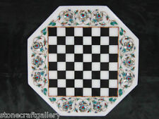 18" Marble Coffee Chess Table Top Inlay Handicraft Work Home Decor & Gifts