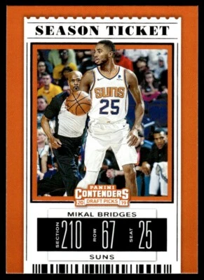 2019-20 Panini Contenders Draft Picks Variations Mikal Bridges Phoenix Suns #42B - Image 1 of 2