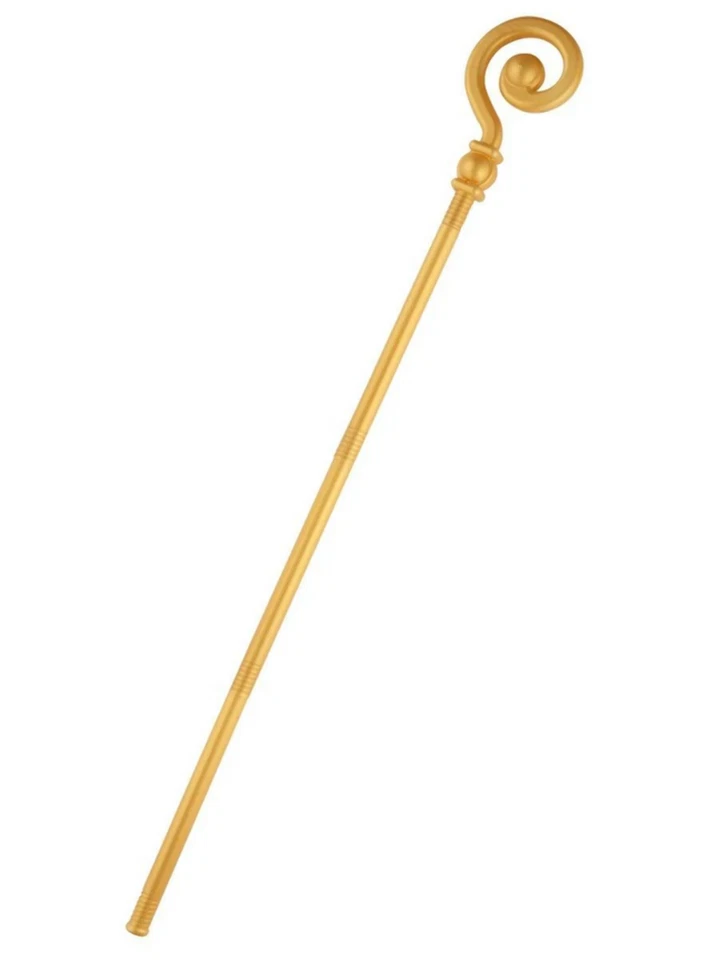 Crozier Staff Gold Shepherds Crook Christmas Nativity Play Fancy Dress Prop 118c - Image 1 of 1