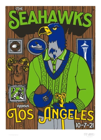 Limited Edition - Seattle Seahawks Gameday Poster vs Los Angeles Rams 10/7/2021 Cover