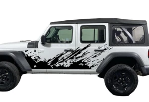 Graphics Mud Splash Car Sticker Side Decal For Jeep Wrangler 4 Door Vinyl Stripe - Picture 1 of 5