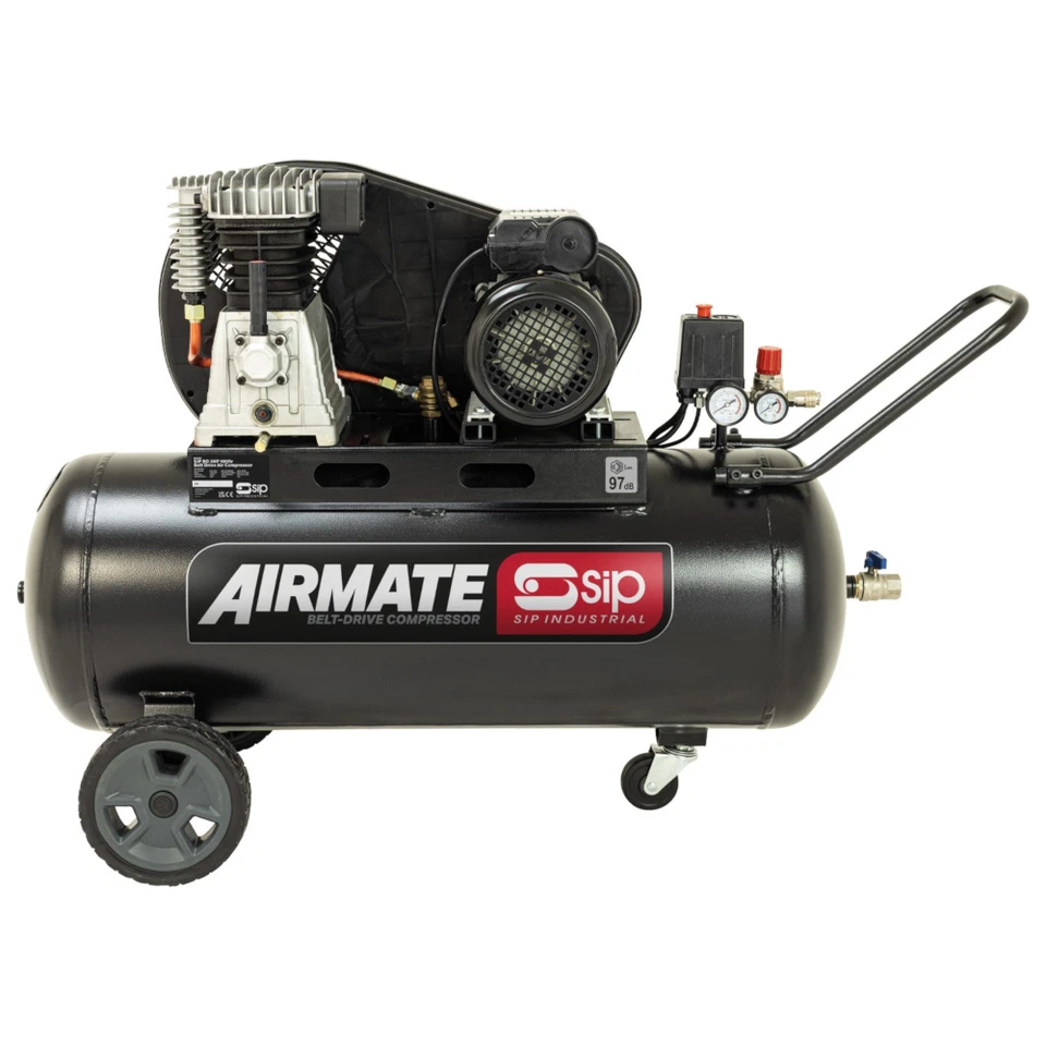 Air Compressor 100 litre 3hp 2.2kW SIP 06458 Portable Belt Drive - Image 1 of 1