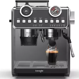 Iceagle Espressomaschine EM653, 20 Bar Kaffeemaschine mit Milchaufschäumdüse - Bild 1 von 9