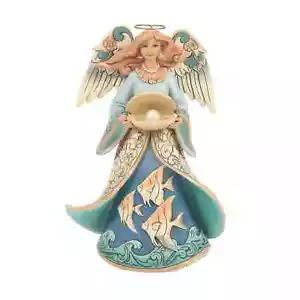Jim Shore ÁNGEL SOSTENIENDO CAPARAZÓN FIGURA COSTERA-SERENIDAD COSTERA 6016522 Nuevo - Imagen 1 de 4