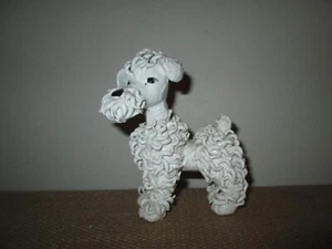 Vtg MCM White Porcelain Spaghetti Poodle Schnauzer Puppy Dog 5.5" Figurine Italy - Picture 1 of 7
