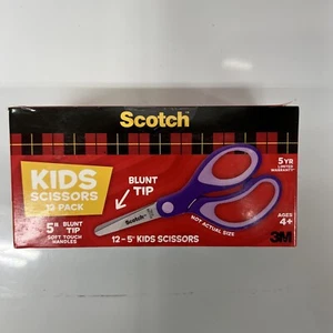 Scotch 5" Soft Touch Blunt Tip Kids Scissors, 12 Count 12 Count, Purple - Picture 1 of 3
