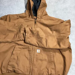 Carhartt Jacke Herren 4XL gesteppt hellbraun Canvas Heavy Fitted Waist Kapuze - Bild 1 von 16