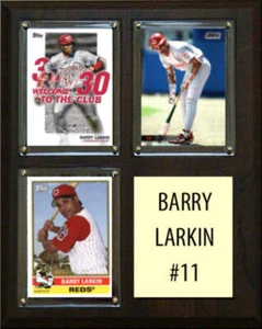 Barry Larkin 3 Card Plaque Topps Bowman 2023 2024 Cincinnati Reds - Picture 1 of 3