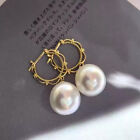 elegant 10-11mm south sea white pearl dangle earring 925s(tb)