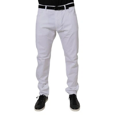 DOLCE & GABBANA Pants White Cotton Stretch Skinny DressFormal IT54/W40/XL 370usd - Image 1 of 4