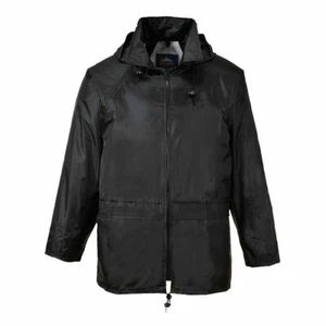 HERREN SCHWARZ WASSERDICHT MOTORRAD KLASSISCH REGENJACKE - Bild 1 von 3