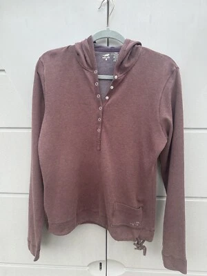 Horny Toad Womens Athletic Hooded Henley Sz M Maroon Long Sleeve Outdoor Hiking - Image 1 of 4
