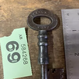 Antique English Hospital Asylum Door Key UPHOLSTERY SHOP 639 Victorian Old - Picture 1 of 5
