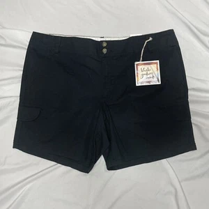 Dockers Shorts Women's Size 16 Black Khakis Cotton Blend Faux Cargo Pockets - Picture 1 of 7