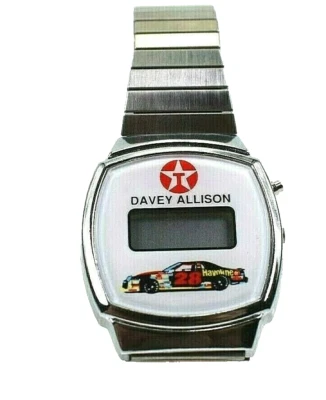 Reloj digital vintage años 90 Texaco Nascar Davey Allison acero inoxidable Foto 1 de 4