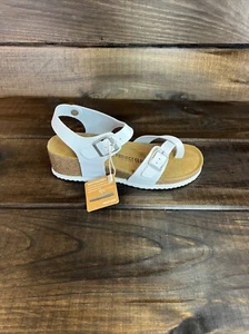 NEW! Project Cloud Barretta White Leather Wedge Sandals Women Size 9 - Picture 1 of 14