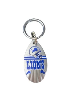 Llavero giratorio lágrima vintage plateado de los Detroit Lions de la NFL - Imagen 1 de 1