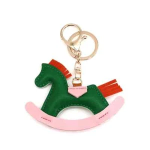 Women Leather Charms Bag Pendant KeyChain Cartoon Pony Rocking Horses Keyring Cu - Picture 1 of 29