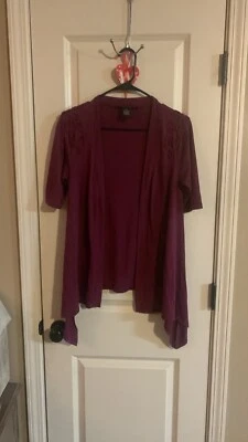 Willi Smith Cardigan Size Small Plum Color - Image 1 of 4