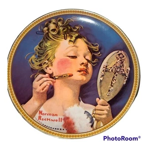 Making Believe At The Mirror Norman Rockwell Edwin Knowles Gold vergoldete Platte mit Echtheitszertifikat - Bild 1 von 7
