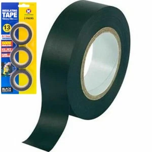 3x Rotoli PVC Elettricisti ISOLAMENTO ELETTRICO NASTRO ISOLANTE RITARDANTE DI FIAMMA - Foto 1 di 5