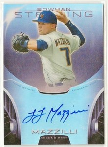 L.J. Mazzilli 2013 Bowman Sterling Prospect RUBY RED Refractor on-card Auto /99