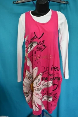 VESTIDO MARGARITA ROSA NIÑO DESIGUAL CON CAMISA BLANCA NUEVO CON ETIQUETAS TALLA 13/14 Foto 1 de 4