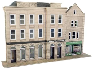 METCALFE PO271 OO Gauge "BANK and SHOP" Card Kit - Low Relief Building - Picture 1 of 2