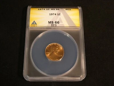 1974 MS-66 RED    Lincoln Memorial Cent    * Graded by ANACS *    - Image 1 of 4