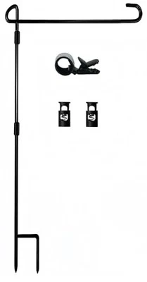 Garden Flag Stand-Holder-Pole with Garden Flag Stopper and Anti-Wind Clip 36.3"H - Image 1 of 4