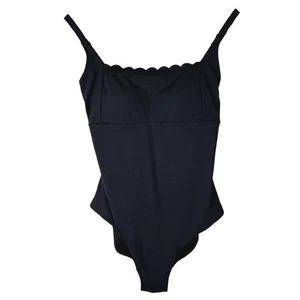 Sea Level Swim Australia Black Scallop Square Neck Bralette 1Piece Swimsuit Sz 6 - Picture 1 of 10