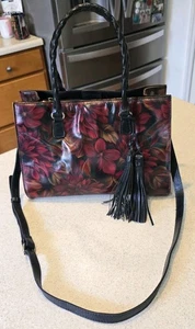 Patricia Nash Leather Primrose Satchel Purse Rustic Mums Handbag - Picture 1 of 17