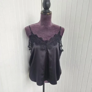 The Drop Damen Spitzenbesatz Satin Fee Grunge Natalie Top schwarz Whimsigoth Gr. L - Bild 1 von 12