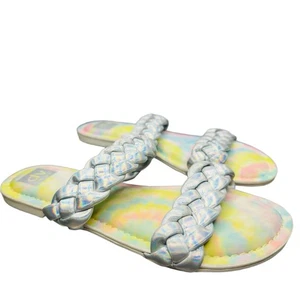 DV By Dolce Vita Slip On Girls Sandal 5 Braided Straps Rainbow Silver Careena - Picture 1 of 8