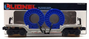 LIONEL 6-16326 SANTA FE DEPRESSED FLATCAR WITH CARS AND REELS. LN/C8 # 326 - Picture 1 of 1
