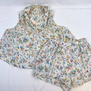 Conjunto de Top y Pantalones Cortos Floral Satinado Etiqueta Dorada Victoria’s Secret De Colección Talla S - Imagen 1 de 11