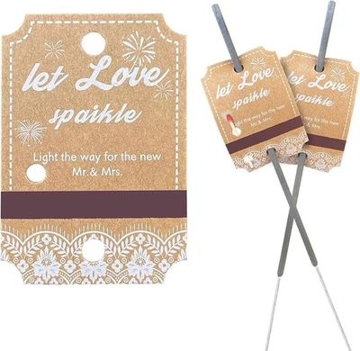 Etiquetas brillantes de boda de encaje blanco rústico 100 un. con soporte de fósforo Striker Kraft P Foto 1 de 4