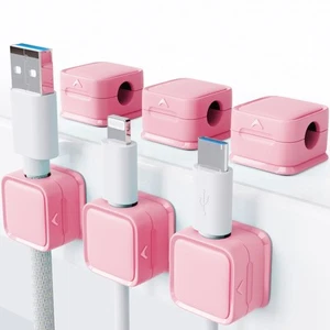 Magnetic Cord Organizer Holder, 6 Pack Desk Cable Clips Management, Hide Phon... - Picture 1 of 7