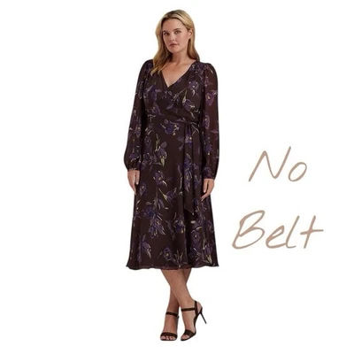 $195 Lauren Ralph Lauren Women's Plus Size Floral Empire-Waist Dress Size 22W - Image 1 of 4
