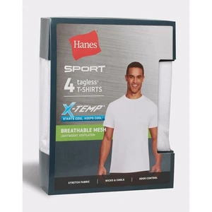 Hanes® Ultimate® Men's 4-Pack X-Temp Mesh Crew-TEE "SPORT-TAGLESS®-KEEPS-COOL" - Picture 1 of 9