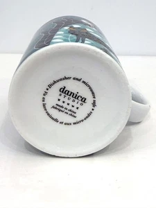 NOW DESIGNS DANICA PEACOCK MUG Birdland Tall Wolf Bunny Teal Gray 14oz - Picture 1 of 3