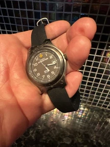Timex Expedition Men Indiglo Black Dial Silicone Quartz 38mm Watch WR 50M CLEAR - Picture 1 of 5