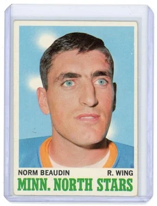 1970-71 TOPPS RC NORM BEAUDIN #48 MINNESOTA NORTH STARS VG-EX NO CREASES - Picture 1 of 2