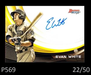 1-2017 BOWMAN'S BEST MONOCHROME GOLD REFRACTOR AUTO EVAN WHITE MARINERS 22/50 - Picture 1 of 1