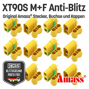 XT90S XT90 Anti Blitz Stecker Buchse Original Amass® Male Female Lipo 1-20 Paare - Bild 1 von 20