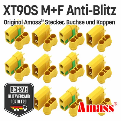 XT90S XT90 Anti Blitz Stecker Buchse Original Amass® Male Female Lipo 1-20 Paare - Bild 1 von 4