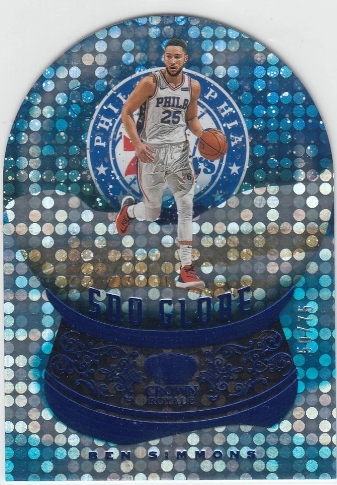 2020-21 Ben Simmons Crown Royale SNO GLOBE Blue Insert /75 - #30 76ers Nets - Image 1 of 1