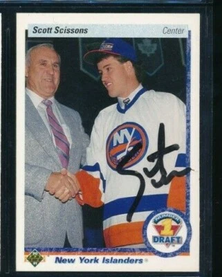 1990 91 Upper Deck Scott Scissons #357 Rookie rc signed autograph tough - Image 1 of 2